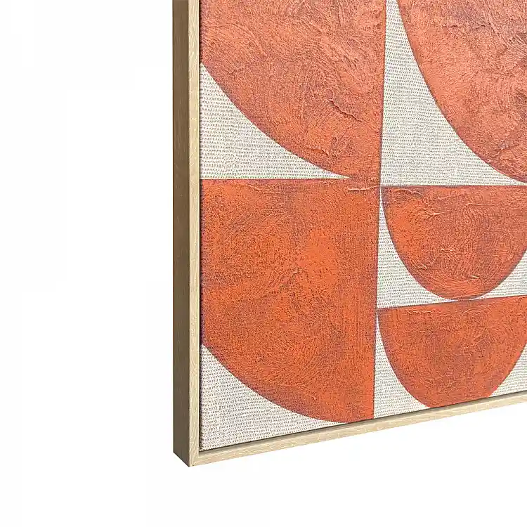 LIBERTA GEOMETRIC CUBISM ΠΙΝΑΚΑΣ ΔΙΑΚΟΣΜΗΣΗΣ ΜΕ ΚΟΡΝΙΖΑ 80x120x4cm ΚΑΜΒΑΣ TERRACOTTA ΞΥΛΟ ΦΥΣΙΚΟ