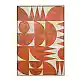 LIBERTA GEOMETRIC CUBISM ΠΙΝΑΚΑΣ ΔΙΑΚΟΣΜΗΣΗΣ ΜΕ ΚΟΡΝΙΖΑ 80x120x4cm ΚΑΜΒΑΣ TERRACOTTA ΞΥΛΟ ΦΥΣΙΚΟ