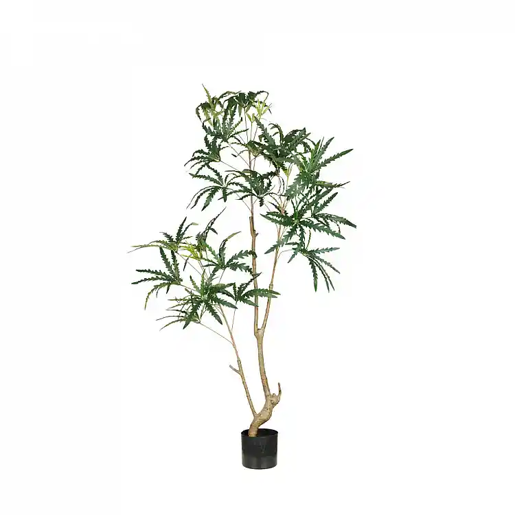 LIBERTA PEACOCK TREE ΔΕΝΤΡΟ ΤΕΧΝΗΤΟ ΣΕ ΓΛΑΣΤΡΑ 150cm PE ΠΡΑΣΙΝΟ ΜΕΤΑΞΩΤΟ ΥΦΑΣΜΑ