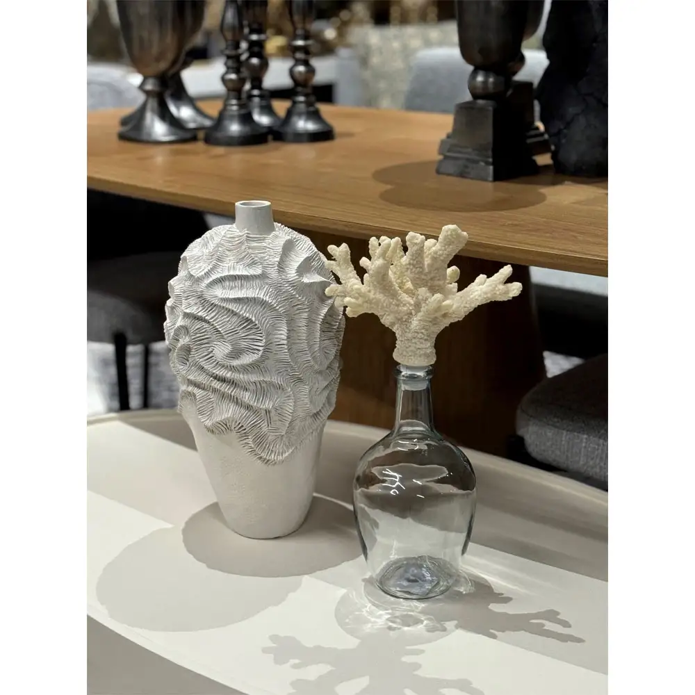 LIBERTA CORALLI ΒΑΖΟ 22x23x42cm POLYRESIN ΛΕΥΚΟ