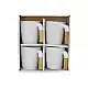 LIBERTA NORDIC ΚΟΥΠΑ SET 4ΤΜΧ 23x23x9cm ΠΟΡΣΕΛΑΝΗ ΛΕΥΚΟ ΦΥΣΙΚΟ BAMBOO