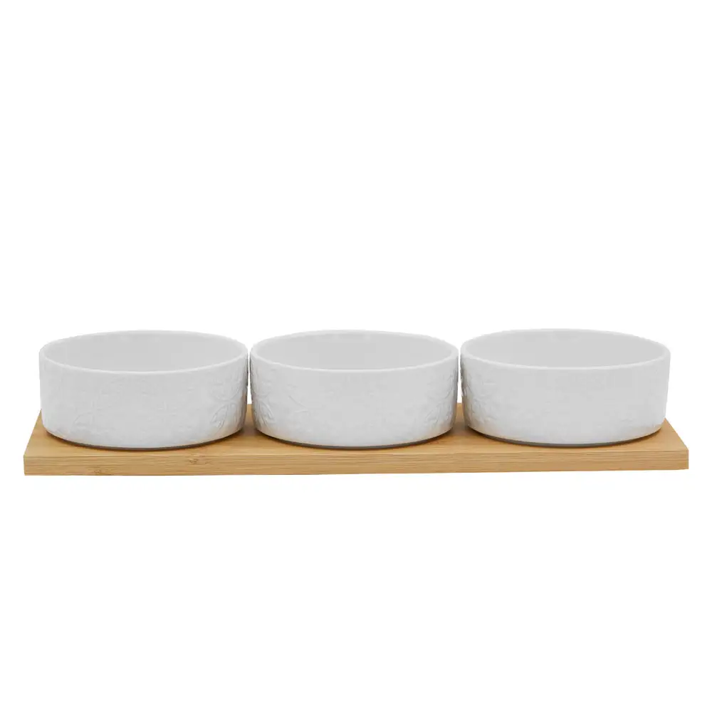 LIBERTA FLEURS ΜΠΩΛ SET 3ΤΜΧ 29x10x5cm ΠΟΡΣΕΛΑΝΗ ΛΕΥΚΟ ΦΥΣΙΚΟ BAMBOO