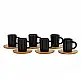 LIBERTA CACTUS ΚΟΥΠΑ ESPRESSO SET 6ΤΜΧ 27x22x6cm ΠΟΡΣΕΛΑΝΗ ΜΑΥΡΟ ΦΥΣΙΚΟ BAMBOO