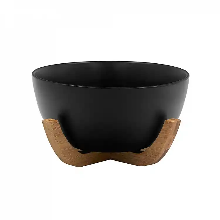 LIBERTA CURVE ΜΠΩΛ ΣΕΡΒΙΡΙΣΜΑΤΟΣ 23x23x13cm ΠΟΡΣΕΛΑΝΗ ΜΑΥΡΟ ΦΥΣΙΚΟ BAMBOO