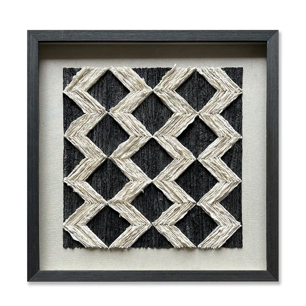 LIBERTA EARTH CRAFT ΠΙΝΑΚΑΣ ΔΙΑΚΟΣΜΗΣΗΣ 60x60x4cm ΧΑΡΤΙ ΜΑΥΡΟ ΜΠΕΖ ΓΥΑΛΙ ΜΑΥΡΟ