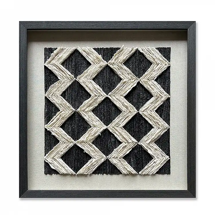 LIBERTA EARTH CRAFT ΠΙΝΑΚΑΣ ΔΙΑΚΟΣΜΗΣΗΣ 60x60x4cm ΧΑΡΤΙ ΜΑΥΡΟ ΜΠΕΖ ΓΥΑΛΙ ΜΑΥΡΟ