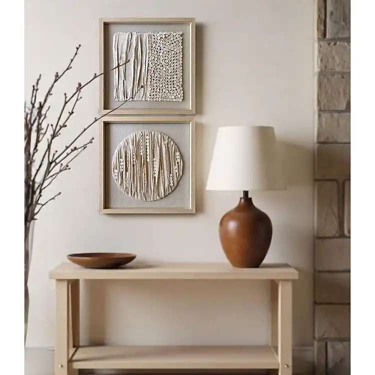 LIBERTA PURE NATURE ΠΙΝΑΚΑΣ ΔΙΑΚΟΣΜΗΣΗΣ 60x60x4cm ΥΦΑΣΜΑ ΜΠΕΖ ΓΥΑΛΙ ΦΥΣΙΚΟ