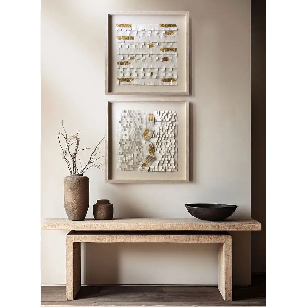 LIBERTA VITAL VIBES ΠΙΝΑΚΑΣ ΔΙΑΚΟΣΜΗΣΗΣ 60x60x4cm PEVA ΜΠΕΖ ΧΡΥΣΟ ΓΥΑΛΙ ΦΥΣΙΚΟ