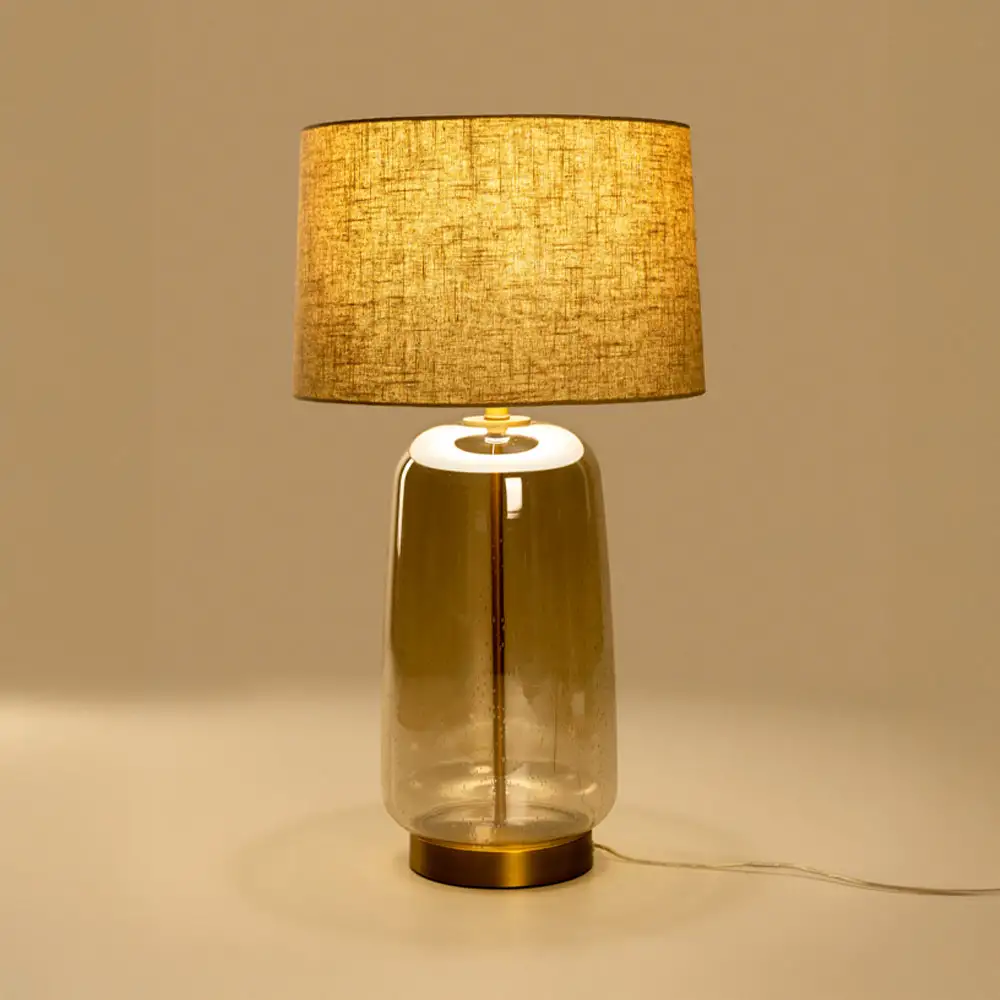 LIBERTA BEXLEY ΦΩΤΙΣΤΙΚΟ ΕΠΙΤΡΑΠΕΖΙΟ 43x43x79cm ΓΥΑΛΙ ΜΕΛΙ ΧΡΥΣΟ ΛΙΝΟ ΜΠΕΖ