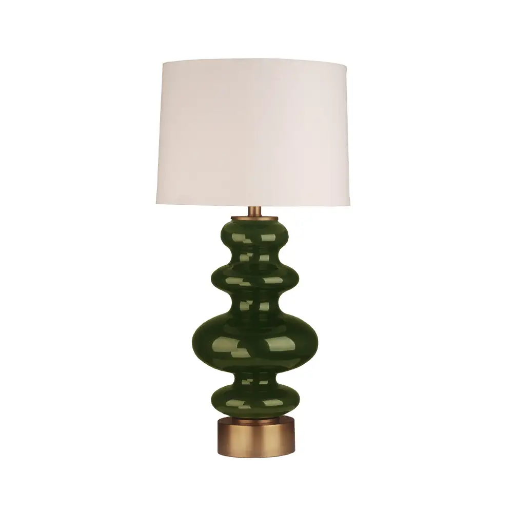 LIBERTA WHITLEY ΦΩΤΙΣΤΙΚΟ ΕΠΙΤΡΑΠΕΖΙΟ 38x38x75cm ΓΥΑΛΙ ΠΡΑΣΙΝΟ ΧΡΥΣΟ ΛΙΝΟ ΛΕΥΚΟ