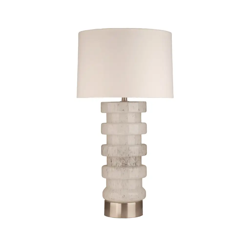LIBERTA SUTTON ΦΩΤΙΣΤΙΚΟ ΕΠΙΤΡΑΠΕΖΙΟ 46x46x86cm ΓΥΑΛΙ ΛΕΥΚΟ ΓΚΡΙ ΑΣΗΜΙ ΛΙΝΟ ΛΕΥΚΟ