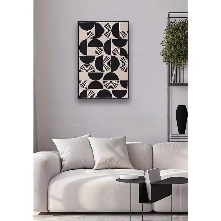 LIBERTA POSITIVE VIBES ΠΙΝΑΚΑΣ ΔΙΑΚΟΣΜΗΣΗΣ 60x90x4cm ΛΙΝΟ ΛΕΥΚΟ ΜΑΥΡΟ ΞΥΛΟ ΜΑΥΡΟ