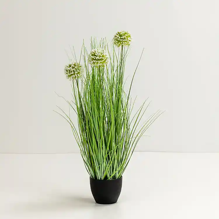 LIBERTA GRASS FLOWER ΦΥΤΟ ΤΕΧΝΗΤΟ ΣΕ ΓΛΑΣΤΡΑ 58cm PVC ΠΡΑΣΙΝΟ