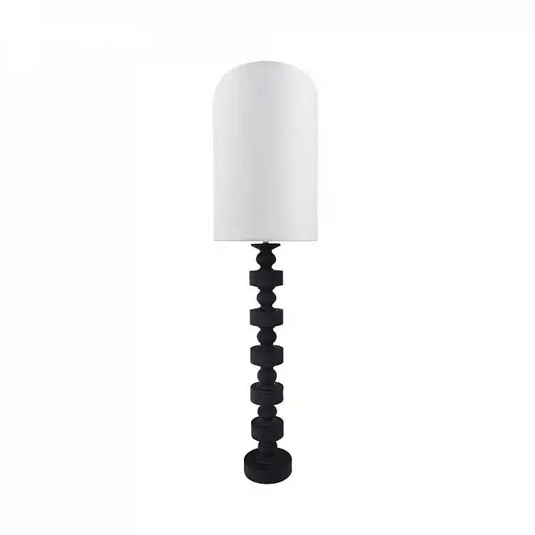 LIBERTA JASIEL ΦΩΤΙΣΤΙΚΟ ΕΠΙΔΑΠΕΔΙΟ 34x34x131cm POLYRESIN ΜΑΥΡΟ ΛΙΝΟ ΛΕΥΚΟ