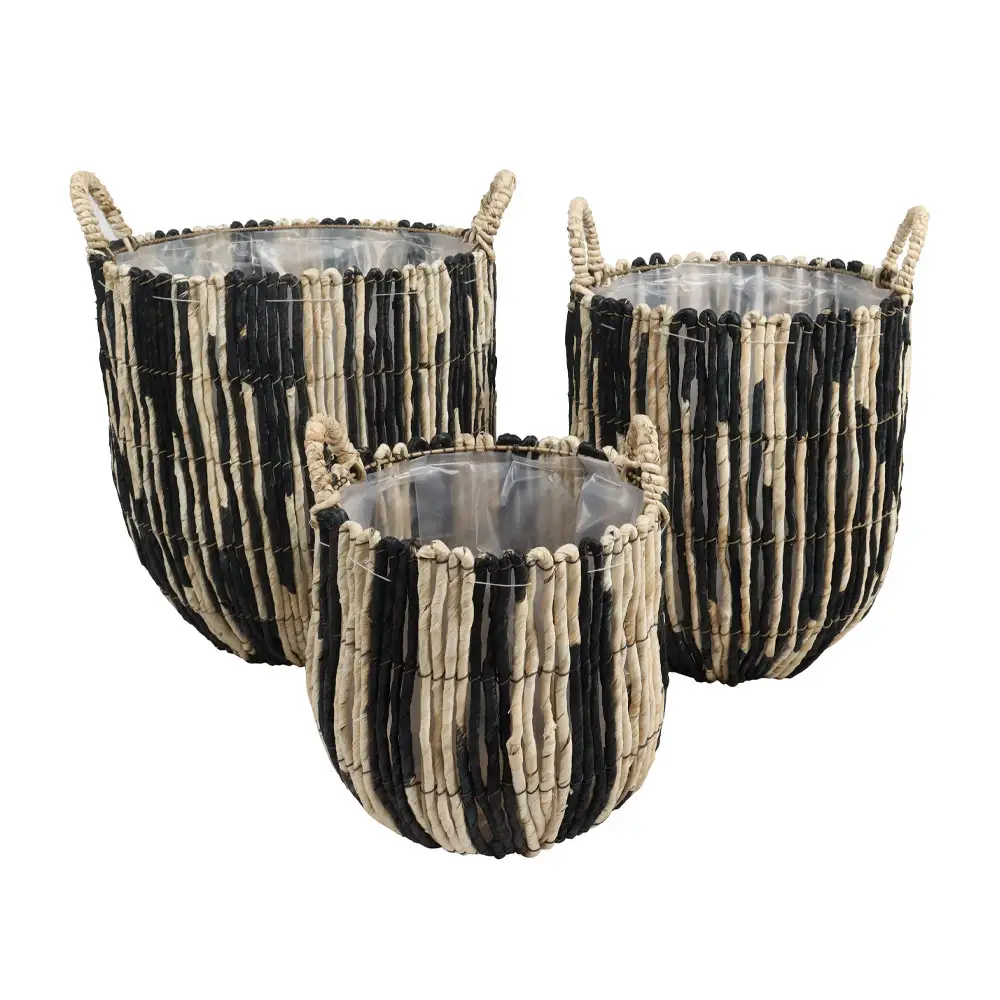 LIBERTA THEROS ΚΑΛΑΘΙ SET 3ΤΜΧ 38x38x40cm ΦΥΛΛΑ ΚΑΛΑΜΠΟΚΙΟΥ ΦΥΣΙΚΟ ΜΑΥΡΟ