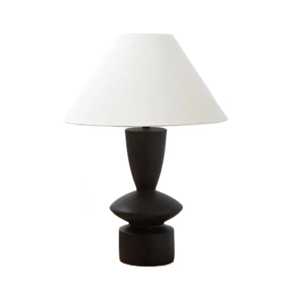 LIBERTA ATIENO ΦΩΤΙΣΤΙΚΟ ΕΠΙΤΡΑΠΕΖΙΟ 41x41x62cm RESIN ΜΑΥΡΟ ΛΙΝΟ ΓΚΡΙ