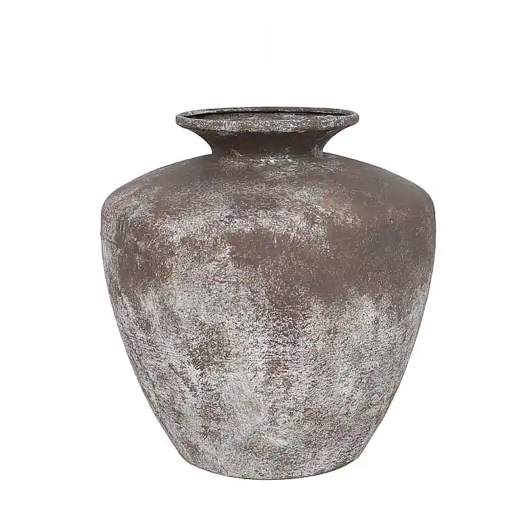 LIBERTA DIROS ΒΑΖΟ 25x25x26cm ΜΕΤΑΛΛΟ ΚΑΦΕ ΛΕΥΚΟ
