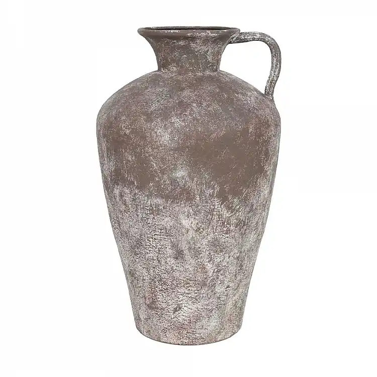 LIBERTA DIROS ΒΑΖΟ 25x25x42cm ΜΕΤΑΛΛΟ ΚΑΦΕ ΛΕΥΚΟ