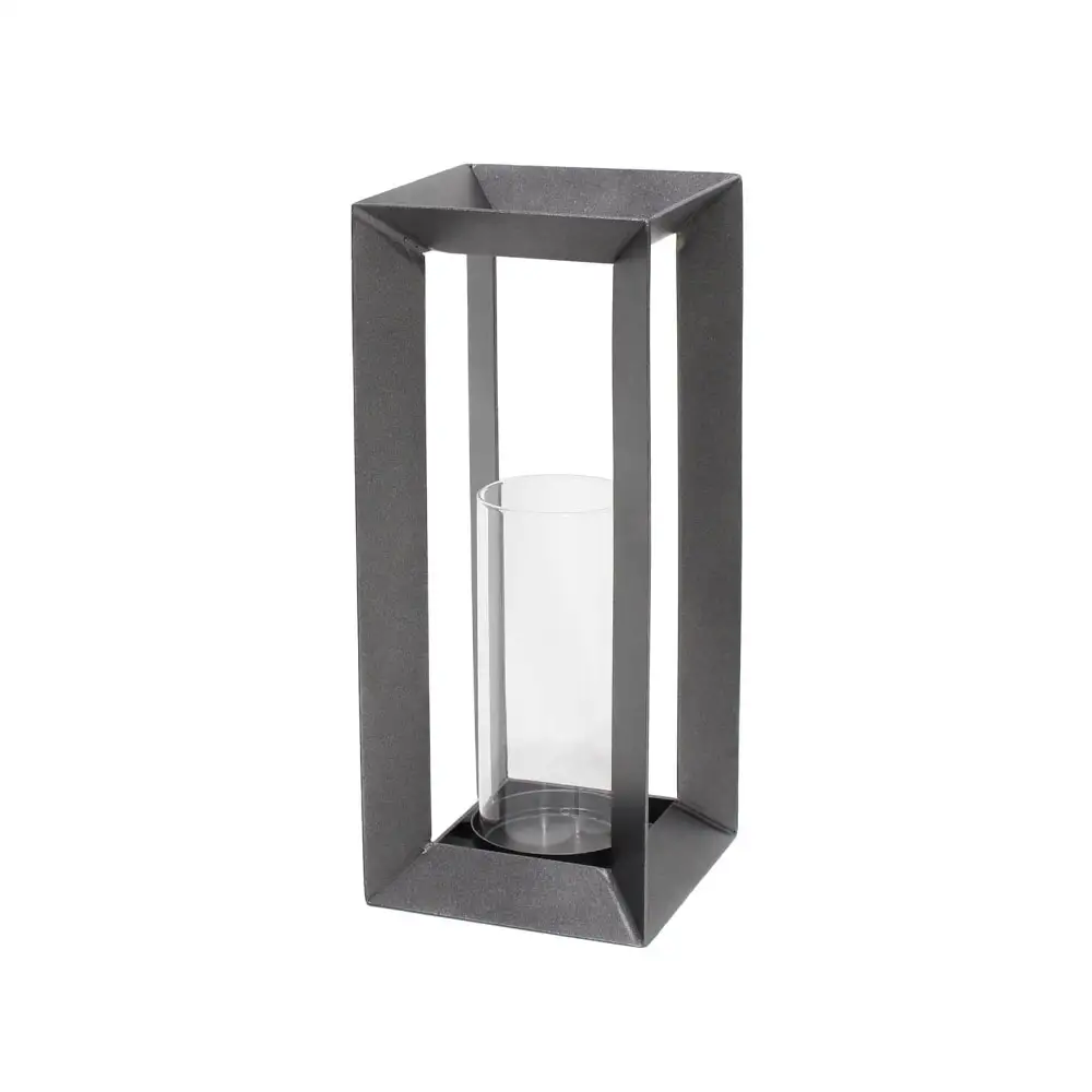 LIBERTA INSIDE ΒΑΣΗ ΡΕΣΩ 16x16x38cm ΜΕΤΑΛΛΟ ΓΚΡΙ ΓΥΑΛΙ