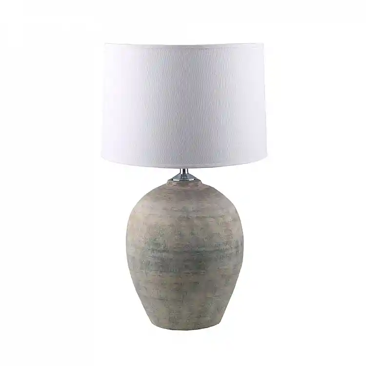 LIBERTA DIONI ΦΩΤΙΣΤΙΚΟ ΕΠΙΤΡΑΠΕΖΙΟ 28x28x65cm ΚΕΡΑΜΙΚΟ ΓΚΡΙ ΛΙΝΟ ΛΕΥΚΟ