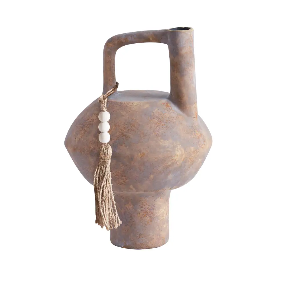 LIBERTA FENDRA ΒΑΖΟ 23x23x35cm ΚΕΡΑΜΙΚΟ TERRACOTTA ΓΚΡΙ