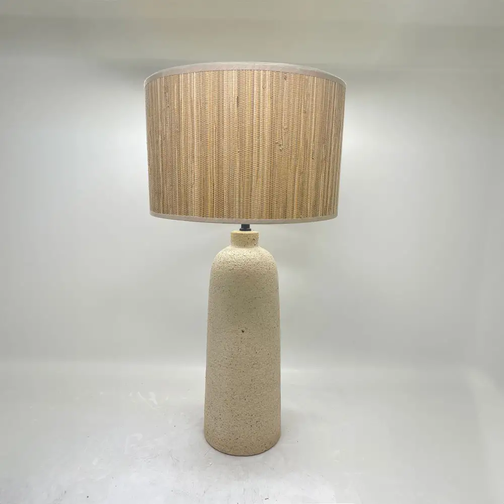 LIBERTA ZED ΦΩΤΙΣΤΙΚΟ ΕΠΙΤΡΑΠΕΖΙΟ 15x15x65cm ΚΕΡΑΜΙΚΟ ΜΠΕΖ BAMBOO ΦΥΣΙΚΟ
