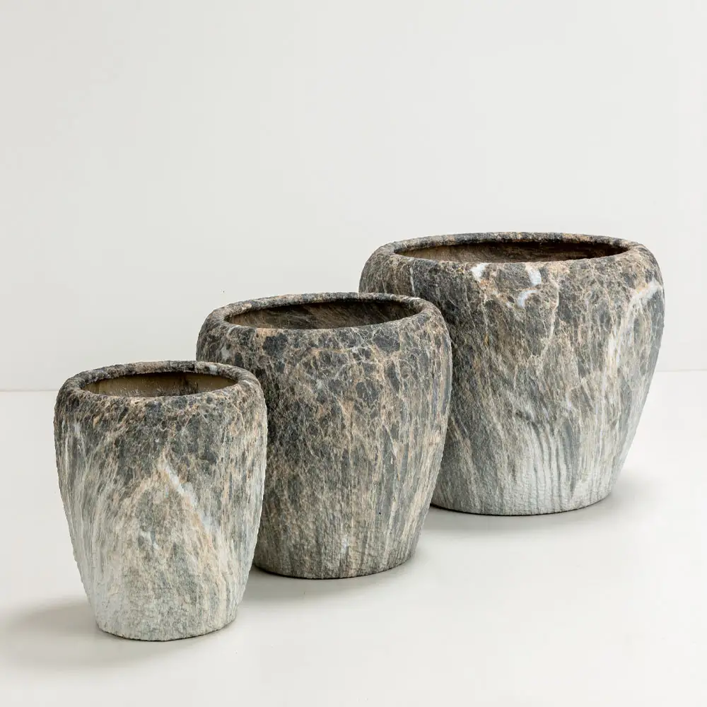 LIBERTA GASHER ΓΛΑΣΤΡΑ ΣΕΤ 3ΤΜΧ 42x42x35cm ΚΕΡΑΜΙΚΟ ΑΝΘΡΑΚΙ ΜΠΕΖ