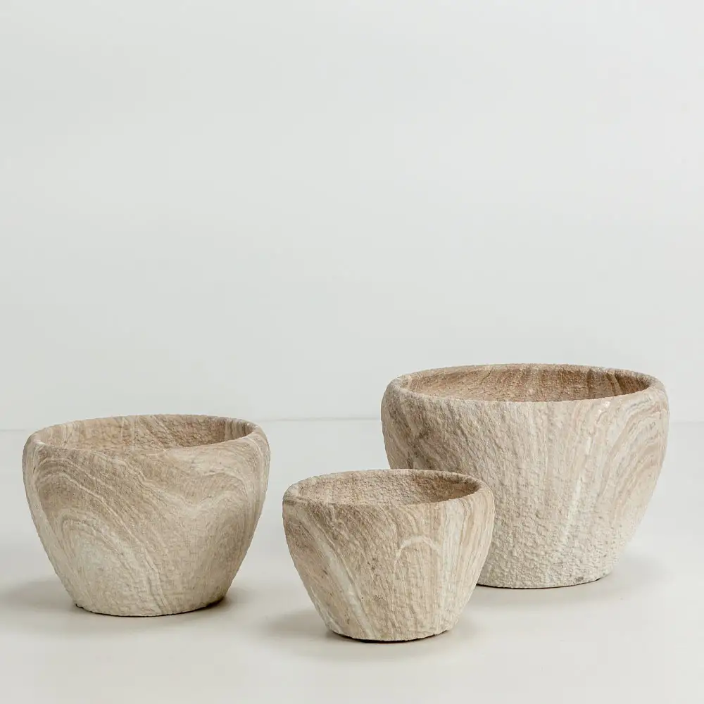 LIBERTA PUMOR ΓΛΑΣΤΡΑ ΣΕΤ 3ΤΜΧ 27x27x18cm ΚΕΡΑΜΙΚΟ ΜΠΕΖ ΛΕΥΚΟ