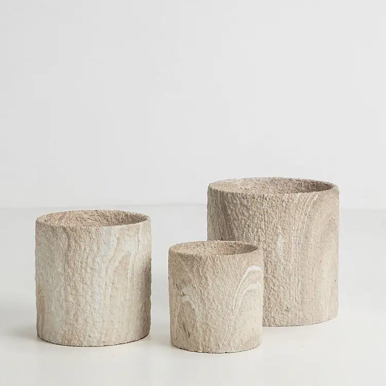 LIBERTA PUMOR ΚΑΣΠΩ ΣΕΤ 3ΤΜΧ 18x18x18cm ΚΕΡΑΜΙΚΟ ΜΠΕΖ ΛΕΥΚΟ