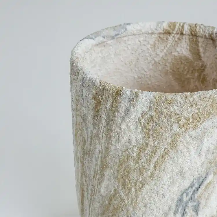 LIBERTA PEDRA ΓΛΑΣΤΡΑ ΣΕΤ 3ΤΜΧ 30x30x31cm ΚΕΡΑΜΙΚΟ ΜΠΕΖ ΛΕΥΚΟ