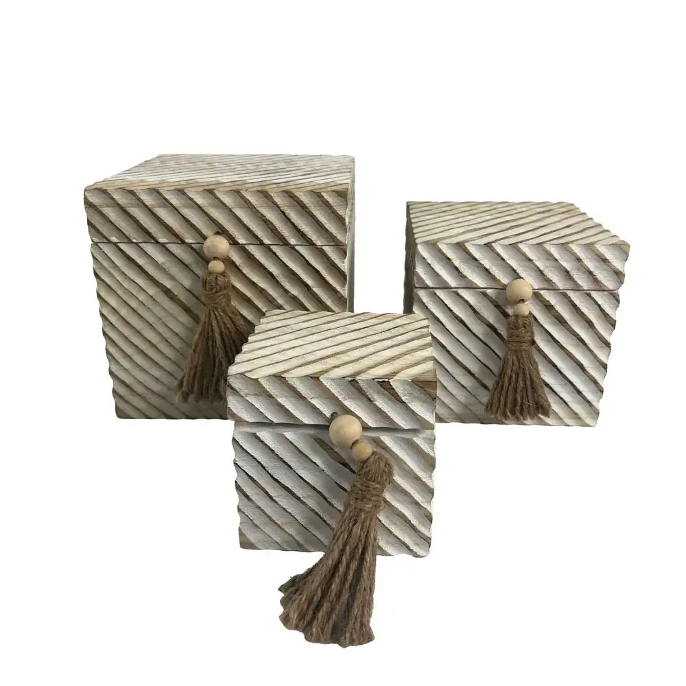 LIBERTA SENGO ΚΟΥΤΙ ΑΠΟΘΗΚΕΥΣΗΣ ΣΕΤ 3ΤΜΧ 22x22x20cm ΞΥΛΟ ΦΥΣΙΚΟ ΛΕΥΚΟ