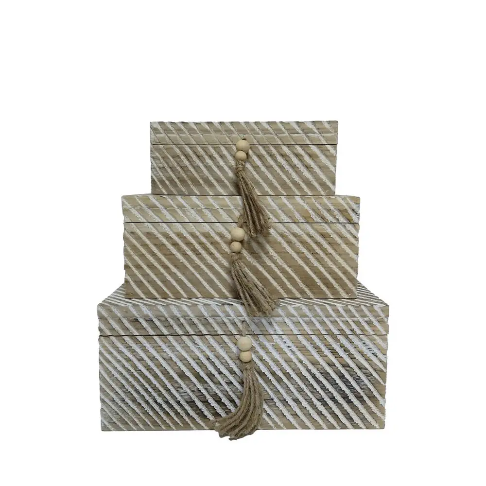 LIBERTA SENGO ΚΟΥΤΙ ΑΠΟΘΗΚΕΥΣΗΣ ΣΕΤ 3ΤΜΧ 38x25x17cm ΞΥΛΟ ΦΥΣΙΚΟ ΛΕΥΚΟ