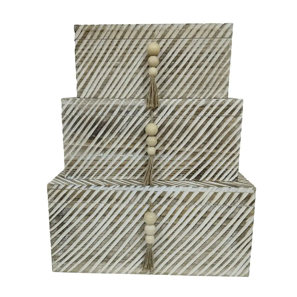 LIBERTA SENGO ΚΟΥΤΙ ΑΠΟΘΗΚΕΥΣΗΣ ΣΕΤ 3ΤΜΧ 64x44x30cm ΞΥΛΟ ΦΥΣΙΚΟ ΛΕΥΚΟ