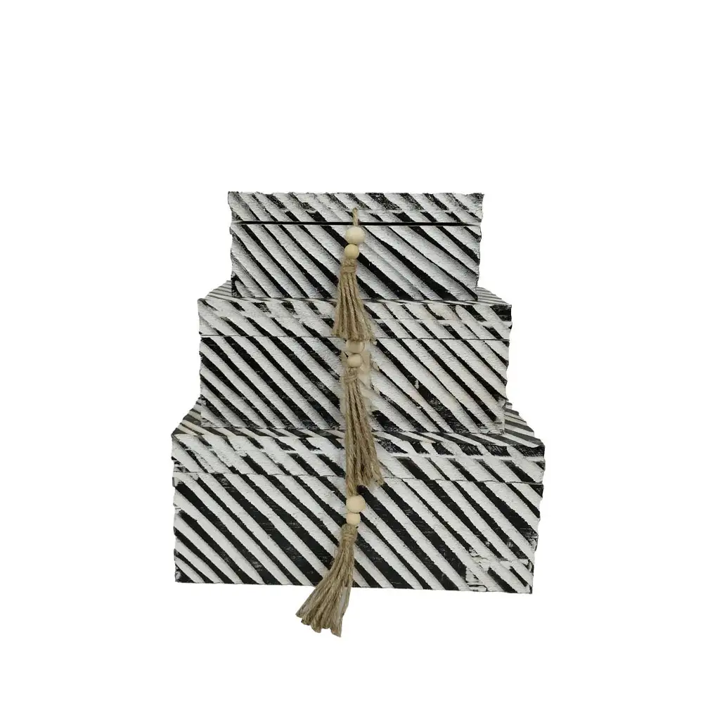 LIBERTA RONAN ΚΟΥΤΙ ΑΠΟΘΗΚΕΥΣΗΣ ΣΕΤ 3ΤΜΧ 38x25x17cm ΞΥΛΟ ΜΑΥΡΟ ΑΣΠΡΟ