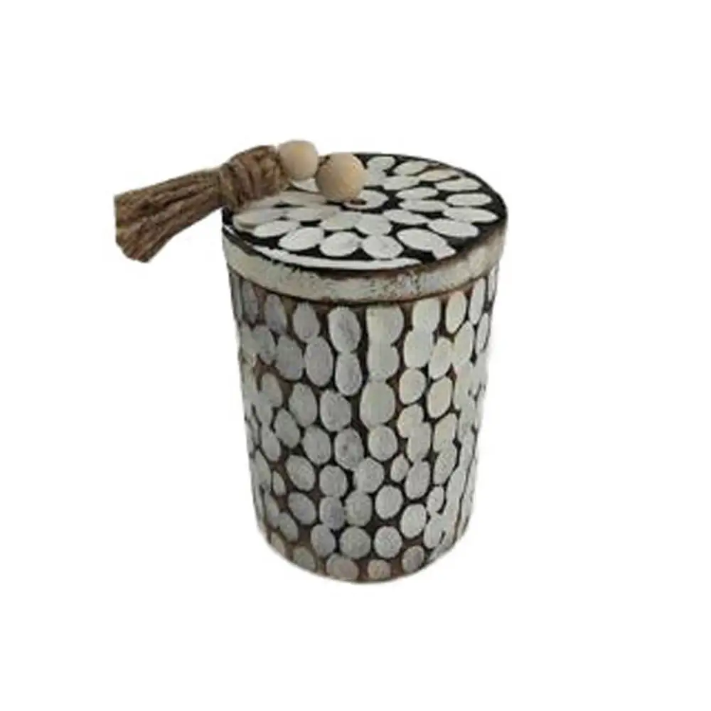 LIBERTA AMAR ΚΟΥΤΙ ΑΠΟΘΗΚΕΥΣΗΣ 11x11x16cm ΞΥΛΟ ΚΑΦΕ ΛΕΥΚΟ