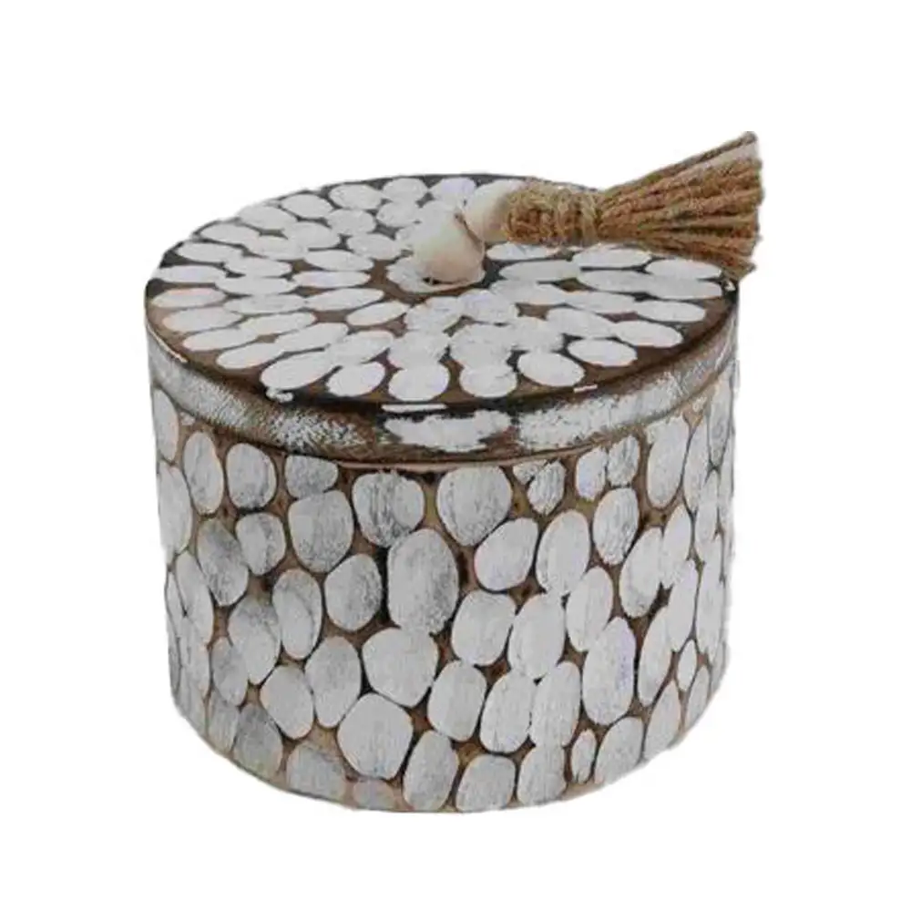 LIBERTA AMAR ΚΟΥΤΙ ΑΠΟΘΗΚΕΥΣΗΣ 16x16x12cm ΞΥΛΟ ΚΑΦΕ ΛΕΥΚΟ