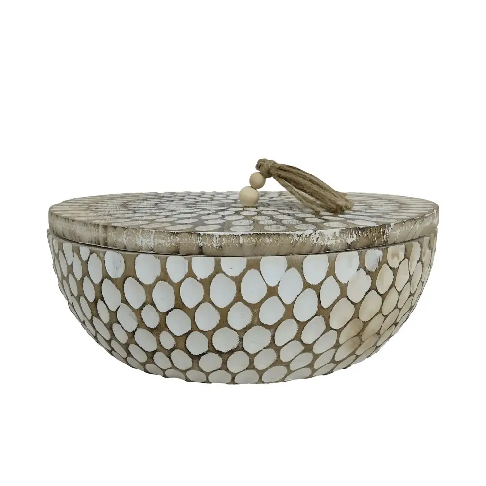 LIBERTA AMAR ΚΟΥΤΙ ΑΠΟΘΗΚΕΥΣΗΣ 34x34x12cm ΞΥΛΟ ΚΑΦΕ ΛΕΥΚΟ