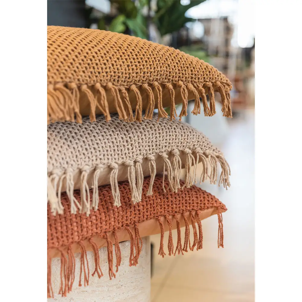 LIBERTA ARNAV ΔΙΑΚΟΣΜΗΤΙΚΟ ΜΑΞΙΛΑΡΙ 45x45cm ΥΦΑΣΜΑ CARAMEL POLYESTER