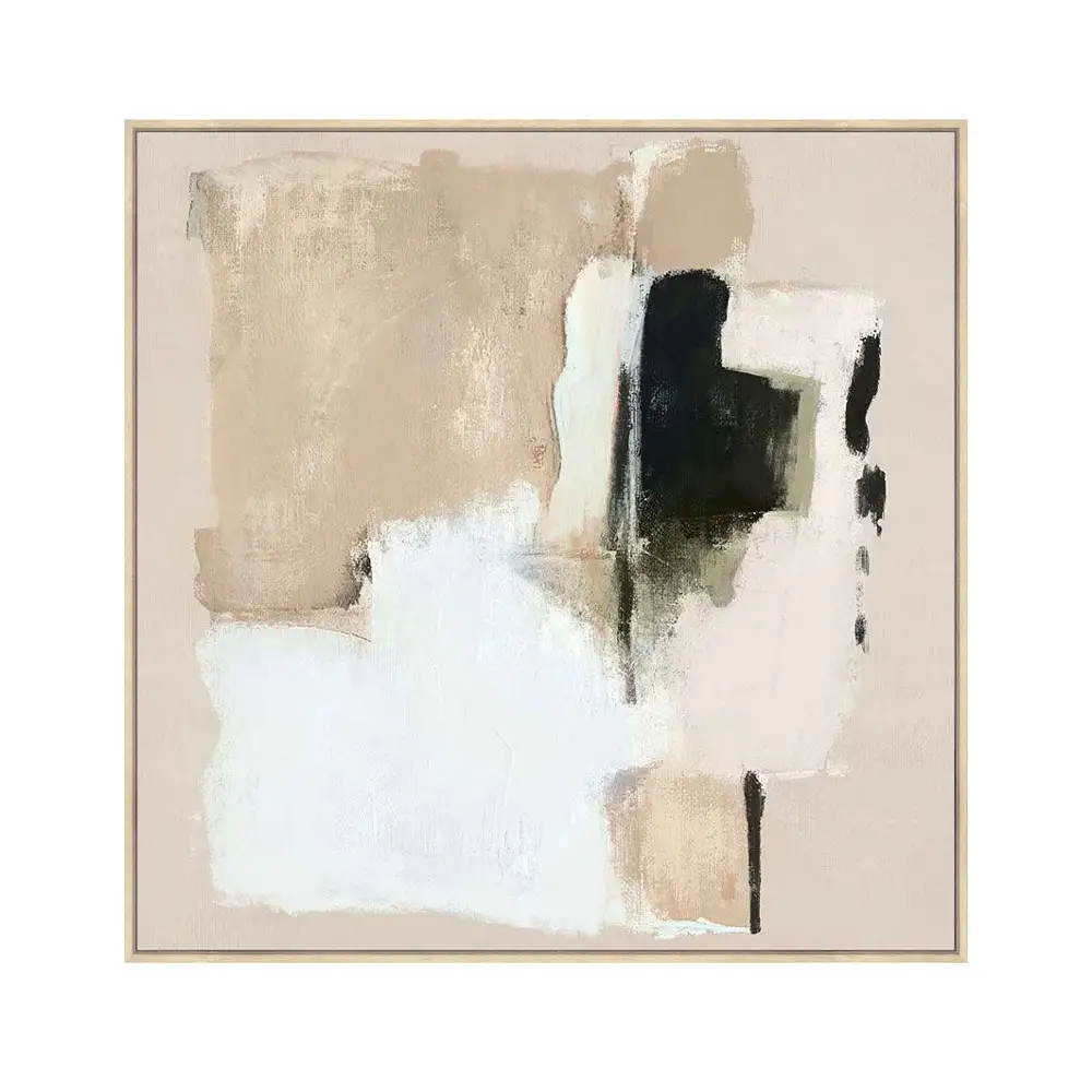 LIBERTA UNSEEN SHADOWS ΠΙΝΑΚΑΣ ΔΙΑΚΟΣΜΗΤΙΚΟΣ ΜΕ ΚΟΡΝΙΖΑ 80x80x4cm ΚΑΜΒΑΣ ΜΠΕΖ ΛΕΥΚΟ PP