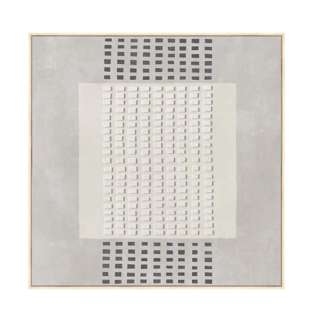 LIBERTA FRAMED DREAM ΠΙΝΑΚΑΣ ΔΙΑΚΟΣΜΗΤΙΚΟΣ ΜΕ ΚΟΡΝΙΖΑ 80x80x4cm ΚΑΜΒΑΣ ΓΚΡΙ ΑΝΟΙΧΤΟ ΜΠΕΖ ΞΥΛΟ