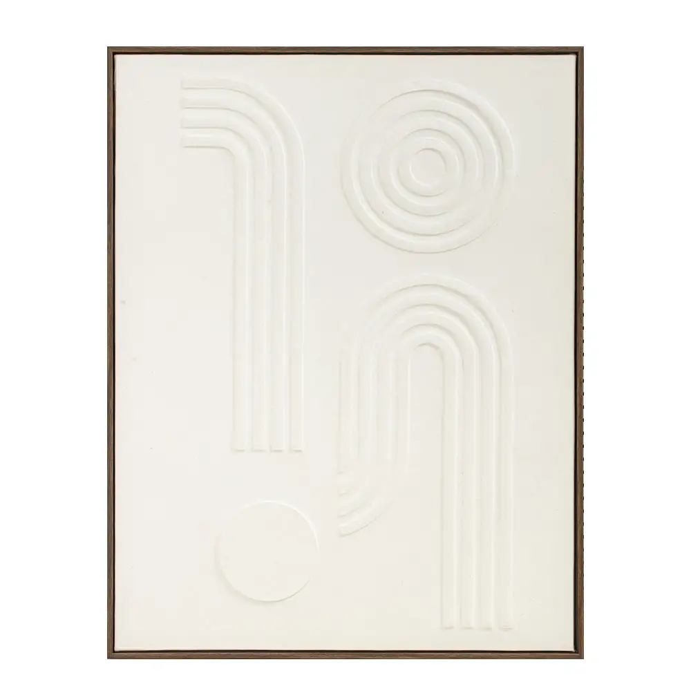 LIBERTA CURVA 1 ΠΙΝΑΚΑΣ ΔΙΑΚΟΣΜΗΤΙΚΟΣ ΜΕ ΚΟΡΝΙΖΑ 70x90x4cm ΚΑΜΒΑΣ BEIGE BEIGE ΞΥΛΟ ΦΥΣΙΚΟ