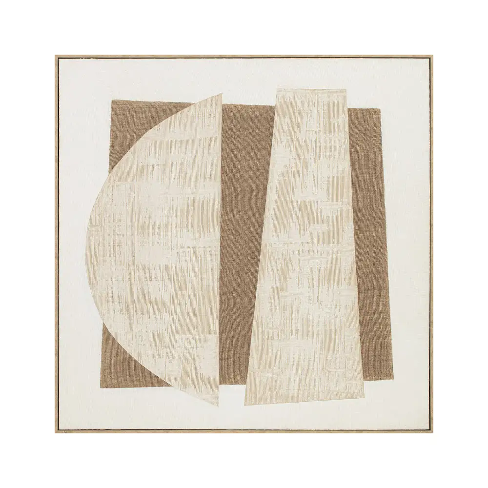 LIBERTA LIGHT MOUNT B ΠΙΝΑΚΑΣ ΔΙΑΚΟΣΜΗΤΙΚΟΣ ΜΕ ΚΟΡΝΙΖΑ 80x80x4cm ΚΑΜΒΑΣ BEIGE BEIGE ΞΥΛΟ ΦΥΣΙΚΟ