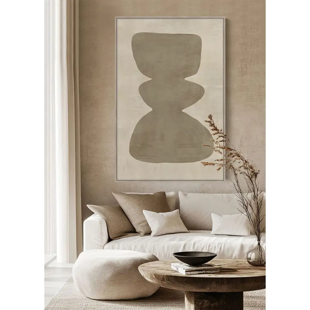 LIBERTA CANDELABRA.B ΠΙΝΑΚΑΣ ΔΙΑΚΟΣΜΗΤΙΚΟΣ ΜΕ ΚΟΡΝΙΖΑ 80x120x4cm ΚΑΜΒΑΣ BEIGE ΚΑΦΕ ΞΥΛΟ ΦΥΣΙΚΟ