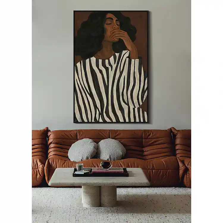 LIBERTA NOCTURNE ΠΙΝΑΚΑΣ ΔΙΑΚΟΣΜΗΤΙΚΟΣ ΜΕ ΚΟΡΝΙΖΑ 80x120x4cm ΚΑΜΒΑΣ ΚΑΦΕ ΠΟΛΥΧΡΩΜΟ ΞΥΛΟ ΜΑΥΡΟ
