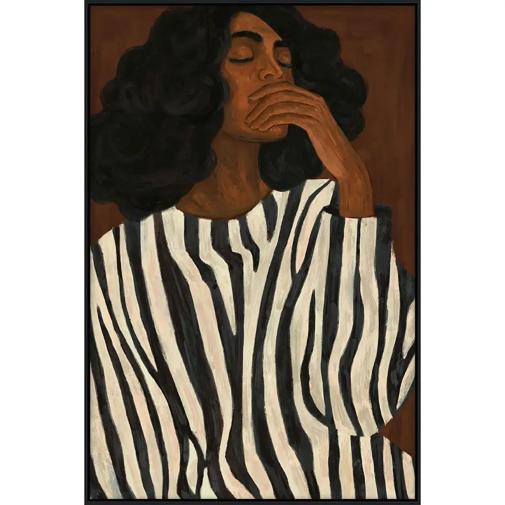 LIBERTA NOCTURNE ΠΙΝΑΚΑΣ ΔΙΑΚΟΣΜΗΤΙΚΟΣ ΜΕ ΚΟΡΝΙΖΑ 80x120x4cm ΚΑΜΒΑΣ ΚΑΦΕ ΠΟΛΥΧΡΩΜΟ ΞΥΛΟ ΜΑΥΡΟ