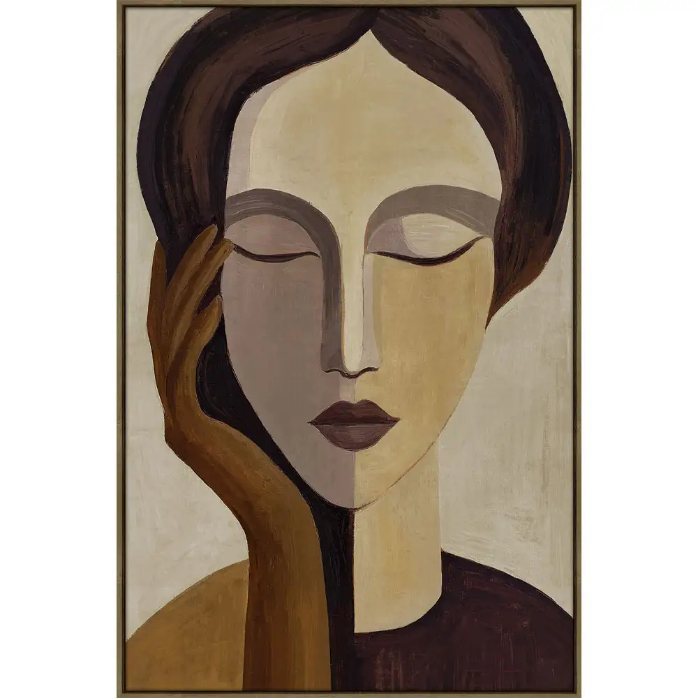 LIBERTA SONAR LADY ΠΙΝΑΚΑΣ ΔΙΑΚΟΣΜΗΤΙΚΟΣ ΜΕ ΚΟΡΝΙΖΑ 80x120x4cm ΚΑΜΒΑΣ BEIGE ΠΟΛΥΧΡΩΜΟ ΞΥΛΟ ΦΥΣΙΚΟ