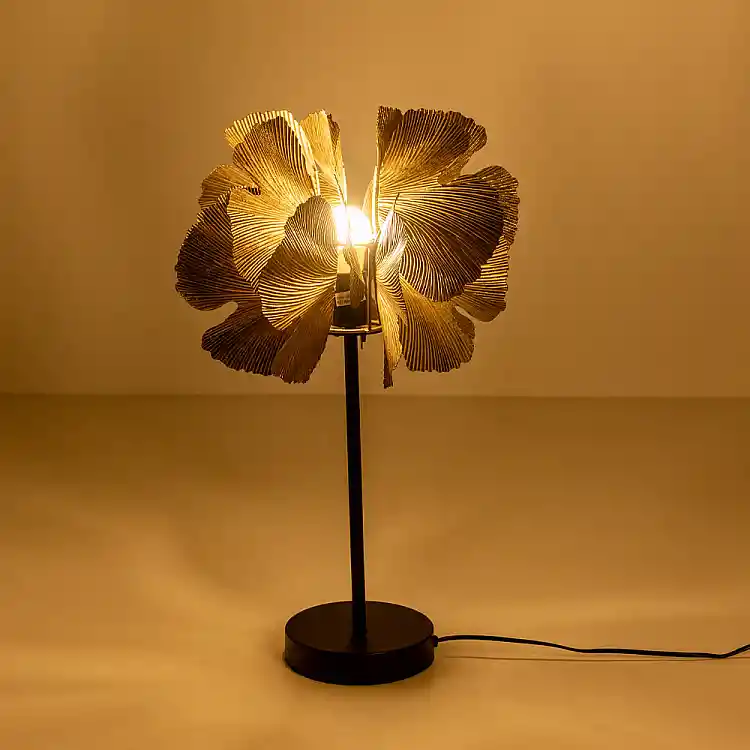 LIBERTA BLOSSOM ΦΩΤΙΣΤΙΚΟ ΕΠΙΤΡΑΠΕΖΙΟ 35x35x55cm ΜΕΤΑΛΛΟ BROWN GOLD ΜΑΥΡΟ
