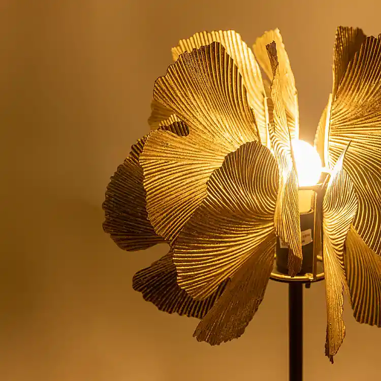 LIBERTA BLOSSOM ΦΩΤΙΣΤΙΚΟ ΕΠΙΤΡΑΠΕΖΙΟ 35x35x55cm ΜΕΤΑΛΛΟ BROWN GOLD ΜΑΥΡΟ