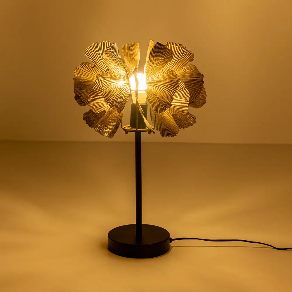 LIBERTA BLOSSOM ΦΩΤΙΣΤΙΚΟ ΕΠΙΤΡΑΠΕΖΙΟ 41x41x65cm ΜΕΤΑΛΛΟ BROWN GOLD ΜΑΥΡΟ