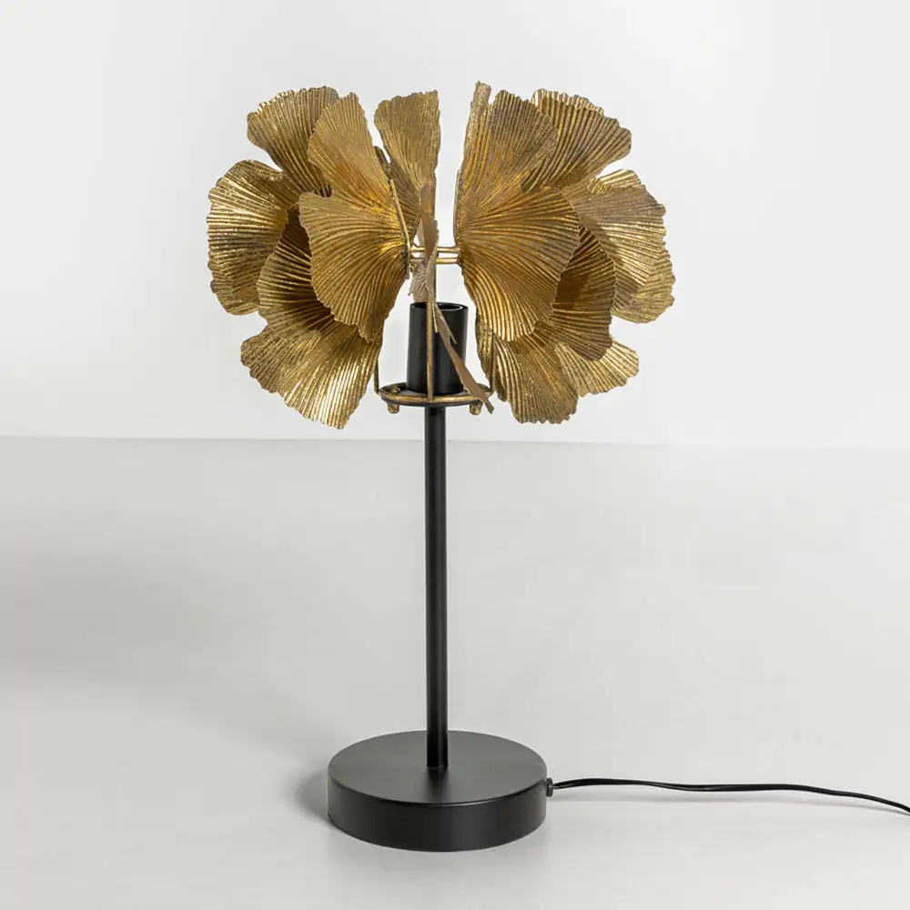 LIBERTA BLOSSOM ΦΩΤΙΣΤΙΚΟ ΕΠΙΤΡΑΠΕΖΙΟ 41x41x65cm ΜΕΤΑΛΛΟ BROWN GOLD ΜΑΥΡΟ